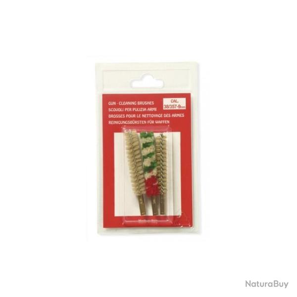 Set de 3 brosses STILCRIN - Laine/Nylon/Laiton Cal. 38/357/9mm - 1/8"