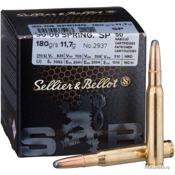 1 Boite de 50 Balles Sellier & Bellot Calibre 30-06 SPCE 180GR