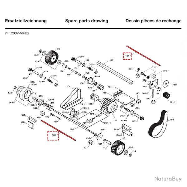 Pi�ce de rechange Dick - barre pour aff�teuse � bande Dick SM-160T