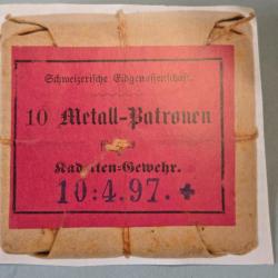 ATTENTION,Variente, Une 10,4 x 38 R Vetterli "Kadeten" de 1897.Chargement et calpinage diff&eacute;rent