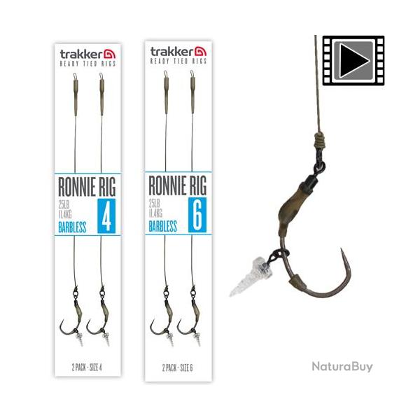Bas de Ligne Trakker Ronnie Rig Sans Ardillon (par 2) n� 6