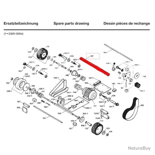 Pi�ce de rechange Dick - Traverse pour aff�teuse � bande Dick SM-160T