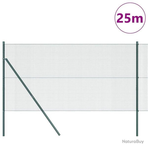 Kit de poteaux de cl�ture en m�tal Lot de 2 Vert