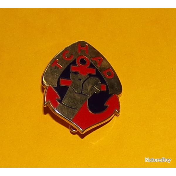 R�giment de Marche du TCHAD, plat, dor�, 37 mm, opaque, FABRICANT�ARTHUS BERTRAND  PARIS  , HOMOLOGA