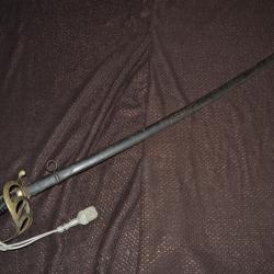 sabre d'officier de cavalerie hussard prussien guerre 14-18 lame grav&eacute;e