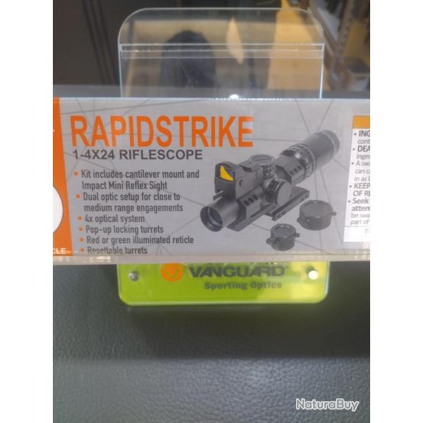 Lunette tactique firefield rapidstrike 1-4x24 riflescope circle reticle