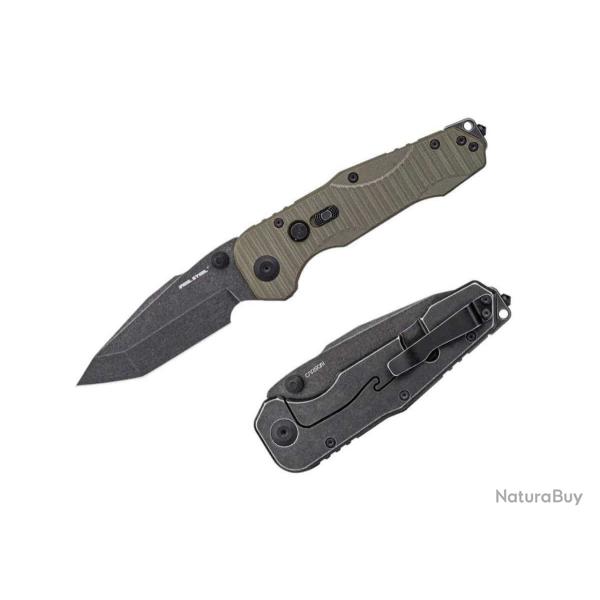 Couteau Real Steel Evolution Ironclad Lame Tanto Acier D2 Manche G10 OD Green Frame-lock RS7912BG -