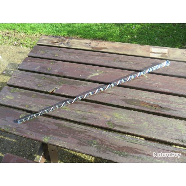 Ancienne canne de conscrit en verre polychrome � d�cor torsad�, Longueur 91Cm - FRANCE (�poque XIXe)