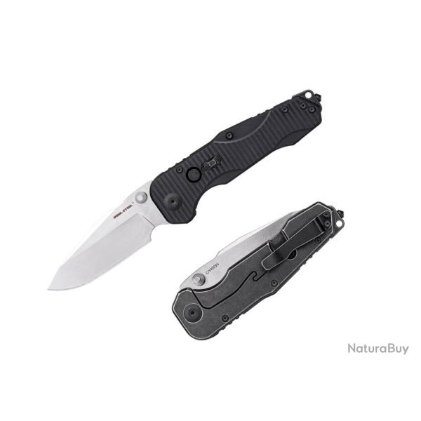 Couteau Real Steel Evolution Ironclad Lame Drop Point Acier D2 Manche G10 Black Frame-lock RS7911SB