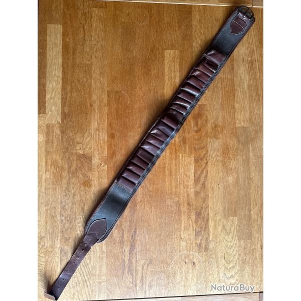 Cartouchiere ceinture cuir calibre 12