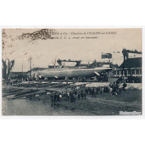 CPA - �tablissement Schneider et Cie - Le Submersible S . C . 3 avant son lancement  N�1520