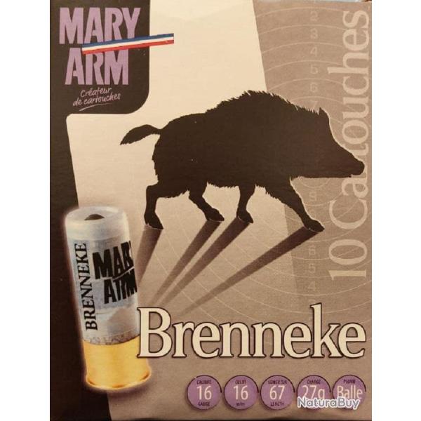 Cartouches MARY ARM Balle BRENNEKE - Cal: 16/67 - 27gr