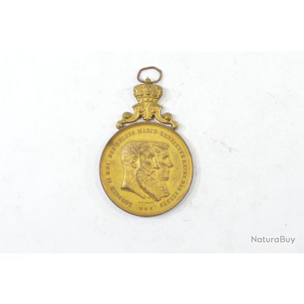 M�daille d�coration 1890 Leopold II Marie-Henriette Kermesse de Biestebroeck. Belgique Bruxelles ?
