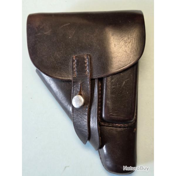 Etuis de Walther PPK de police Suisse cal 7,65 Bg marron fonc� sans marquages TBE