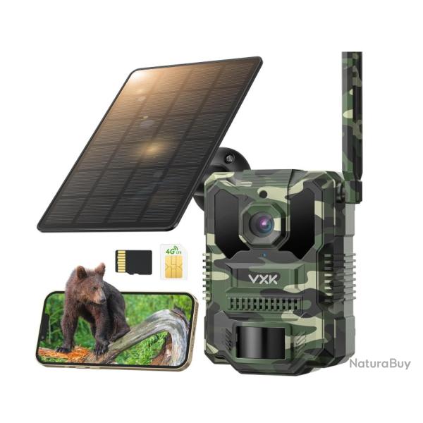 Cam�ra de Chasse 4G LTE Solaire - Vision Nocturne Infrarouge | Carte SD 64 Go Incluse