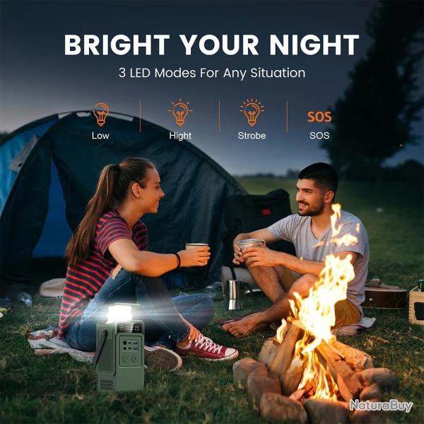 Station de recharde Portable 200W avec Batterie Externe LiFePO4 192Wh (60000mAh)