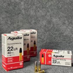 Cartouches Aguila - Calibre 22 LR - SV SP 40 Grains - boite de 50