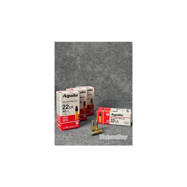 Cartouches Aguila - Calibre 22 LR - SV SP 40 Grains - lot de 500