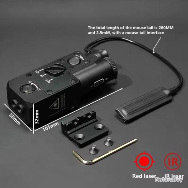 Indicateur laser CQBL-1 rouge botier noir - Picatiny 20 mm (2)