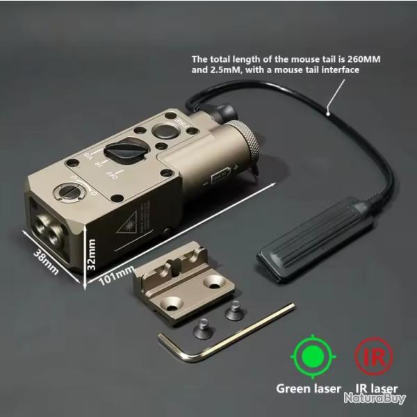 Indicateur laser CQBL-1 vert botier bronze- Picatiny 20 mm (3)