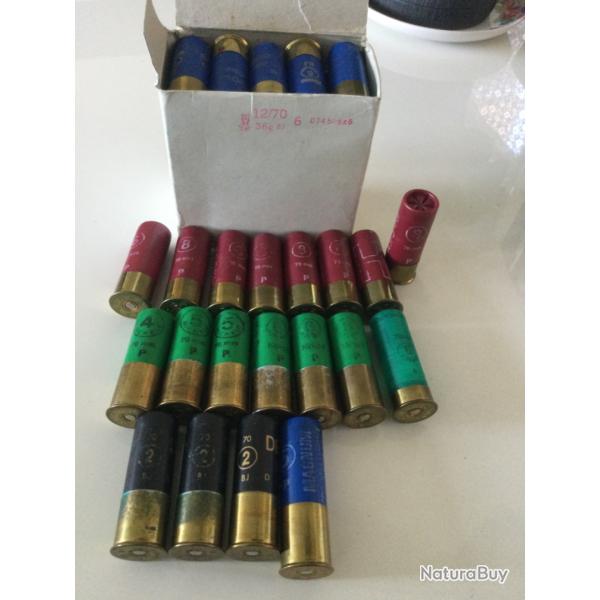 Lot cartouches calibre 12 (Bourre  jupe)