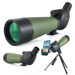Longue-vue 20-60x80 HD BAK4 &Eacute;tanche Antibu&eacute;e Oculaire 45&deg; Tr&eacute;pied Observation Chasse Tir Nature