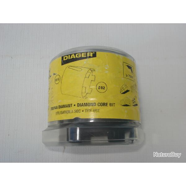 Trepan diamant � sec diager 82mm M16 jamais servi