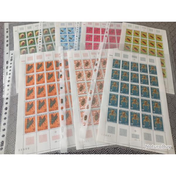 (002) collection,  7 feuilles timbres Tchad, (insectes)