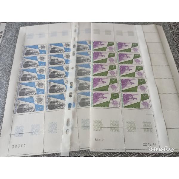 (004)  2 feuilles timbres poste a�rienne Tchad, (centenaire de l'upu)