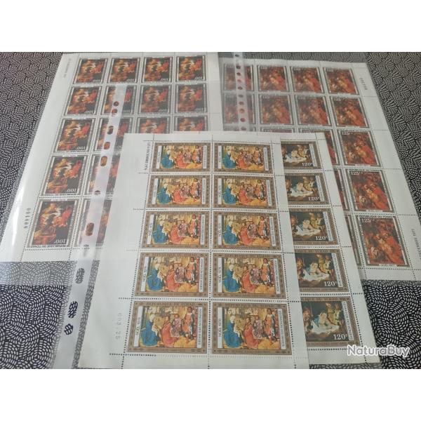 (008) collection,  4 feuilles timbres poste arienne Tchad, (Nol)