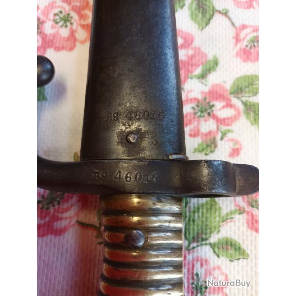 ba�onnette chassepot de Marine mono-matricule bouton fonctionnel tr�s belle �tat g�n�ral