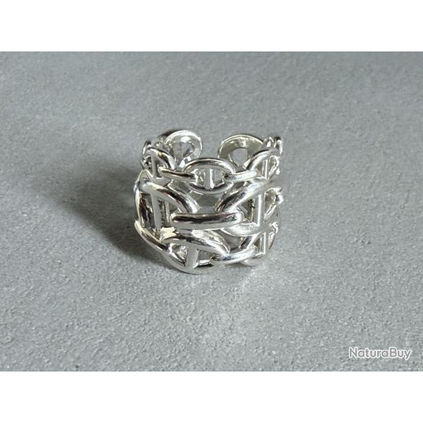 Herm�s - Bague Cha�ne d'ancre Encha�n�e - grand mod�le - HERMES - taille 54