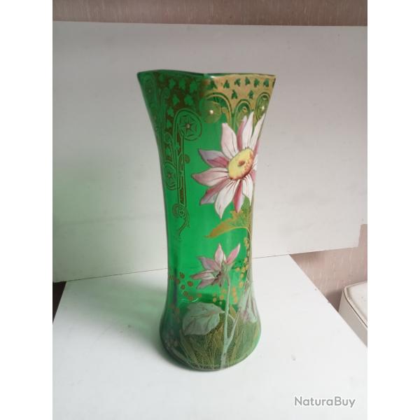 vase legras 1900 �maill� hauteur 28 cm diam�tre 11 cm