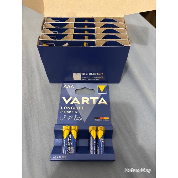 10 paquets de piles AAA VARTA garantie 12/2032