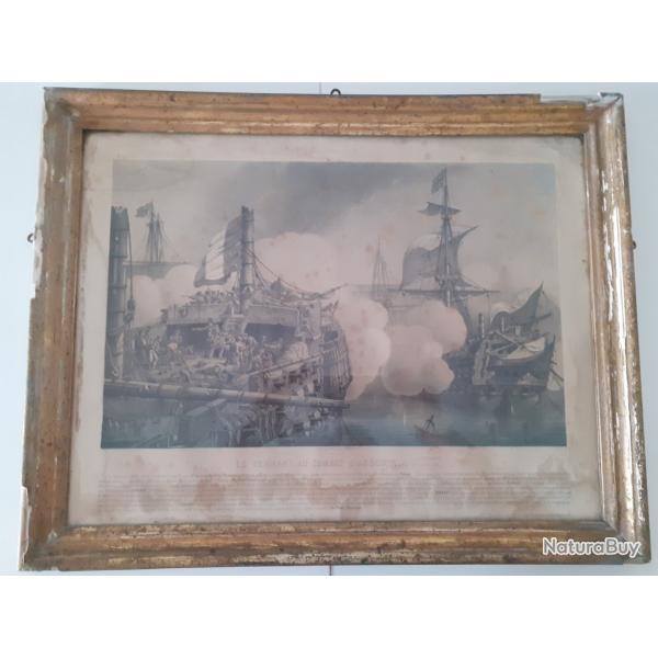Lithographie Ancienne LEBRETON Bataille Navale Aboukir Campagne Egypte Napol�on
