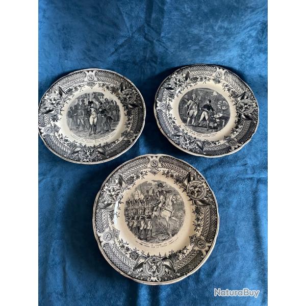 Assiettes parlantes fin XIX i�me Napol�on