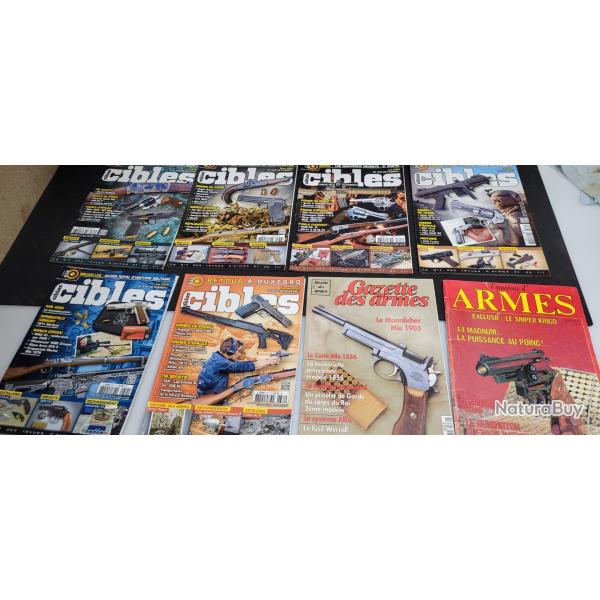 Lot revue cibles, la gazette des armes,L'amateur d'armes x8