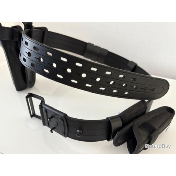 Ceinturon cuir avec holster et accesoires gk pro