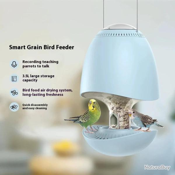Mangeoire intelligente pour oiseaux 3,5 L grande capacit�. Imperm�able IPX5. Facile � nettoyer. Pren