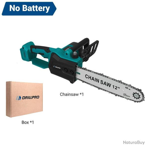 Scie  chane lectrique sans balai Drillpro de 12 pouces,sans fil,haute sans batterie inclus