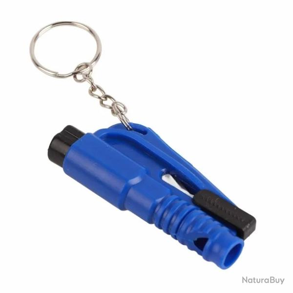 Porte-clefs brise vitre et coupe ceinture - bleu - LIVRAISON GRATUITE