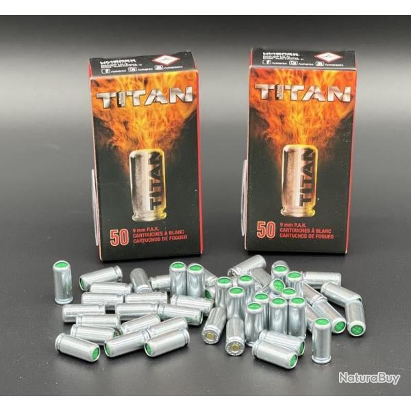 2X Bo�tes de 50 balles � blanc Titan 9mm PAK