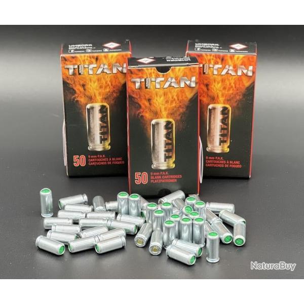 3X Bo�tes de 50 balles � blanc Titan 9mm PAK