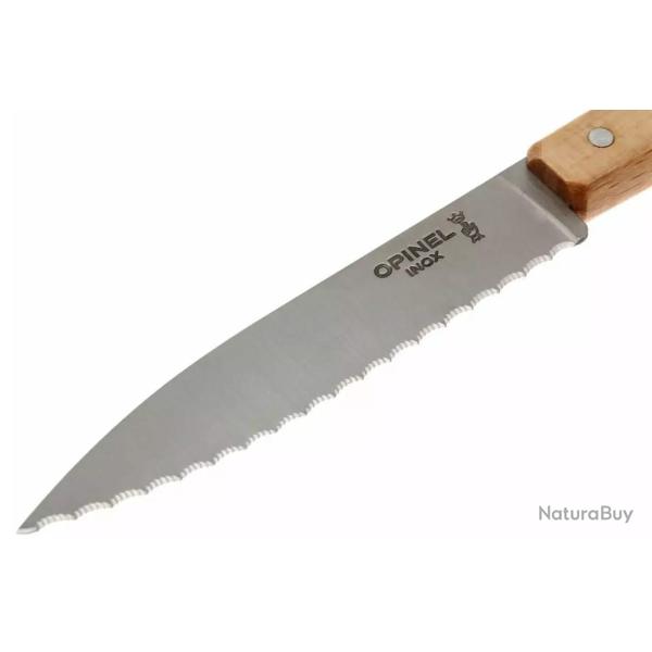 Opinel 113 couteau � �plucher , lame crant�e - bois naturel