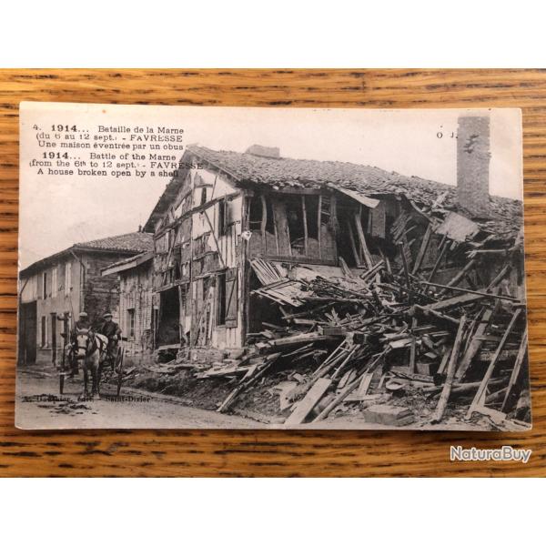 Carte postale: Favresse (Marne) 1914