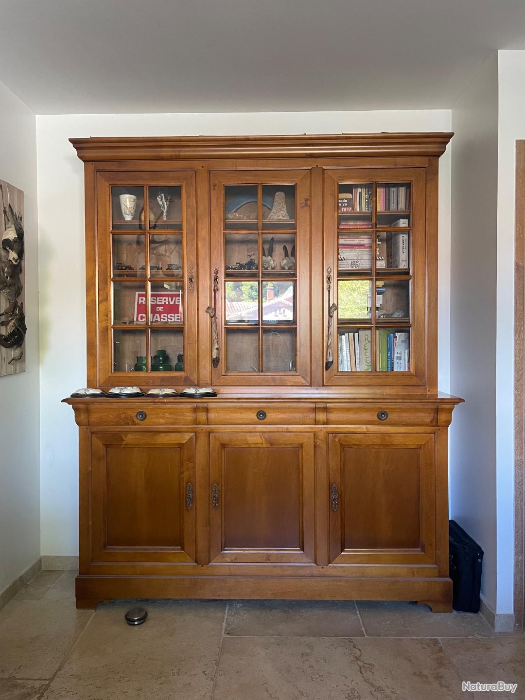 Buffet 3 portes 4 tiroirs en Merisier Massif de style Louis Philippe , meuble en Merisier