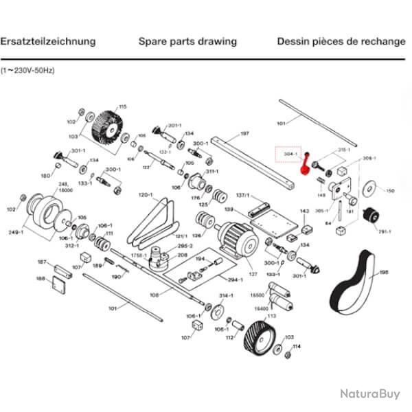 Pi�ce de rechange Dick -Levier de rel�chement aff�teuse � bande DicK SM-160T