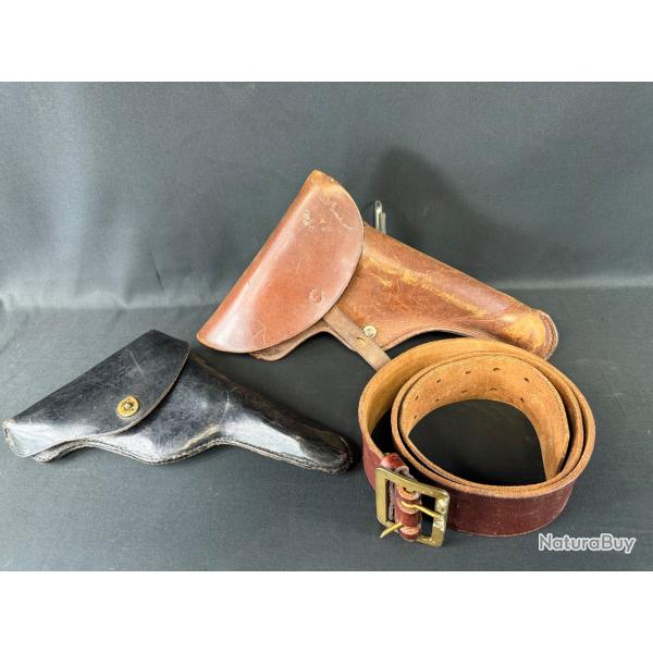 LOT 2 holsters (suisse?) et ceinturon