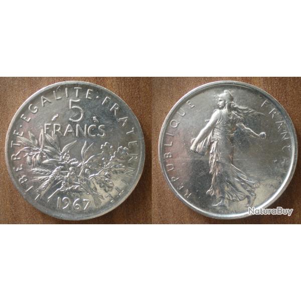 France 5 Francs 1967 Semeuse Piece Argent Frcs Frs Frc