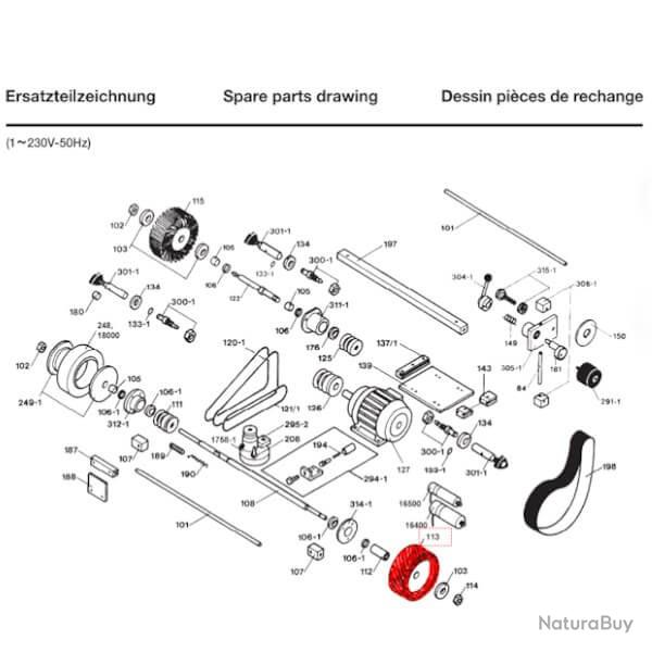 Pi�ce d�tach�e Dick - Poulie de contact pour aff�teuse � bande Dick SM 160T